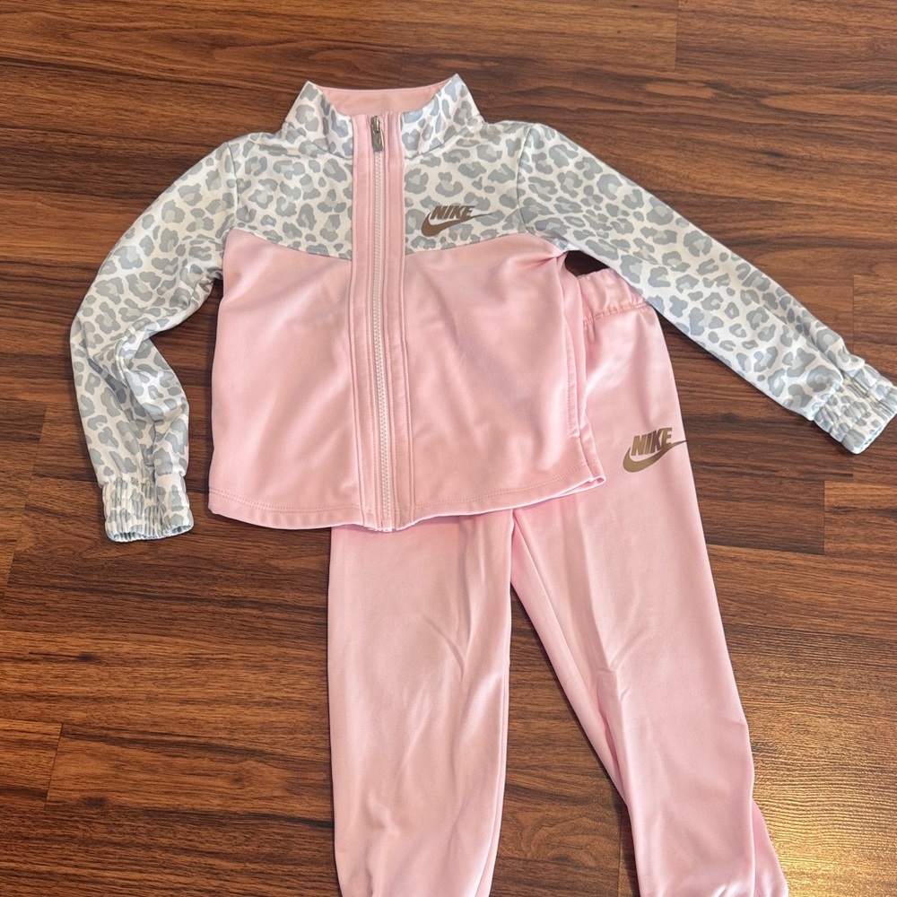 Nike Pink and Gray Animal Print Tracksuit